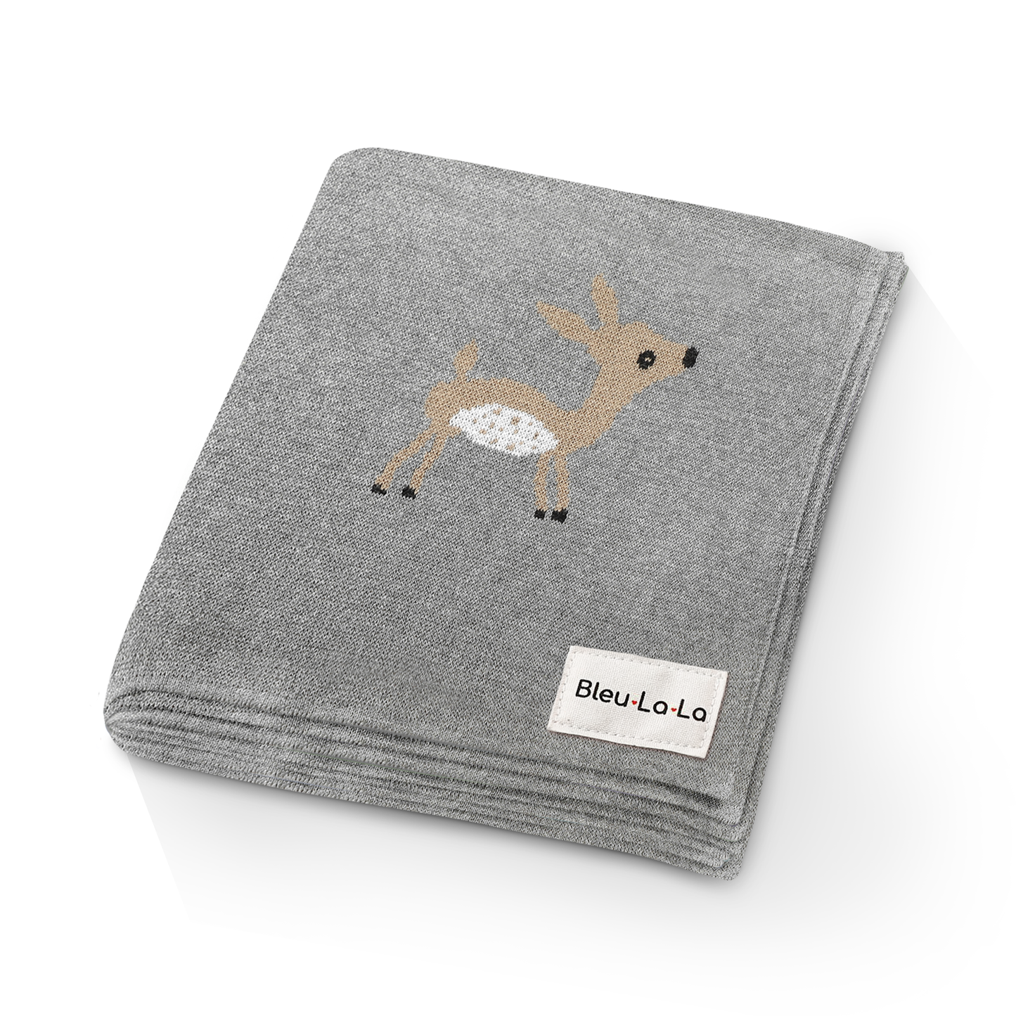 Bleu La La - 100% Luxury Cotton Receiving Swaddle Baby Blanket - Deer