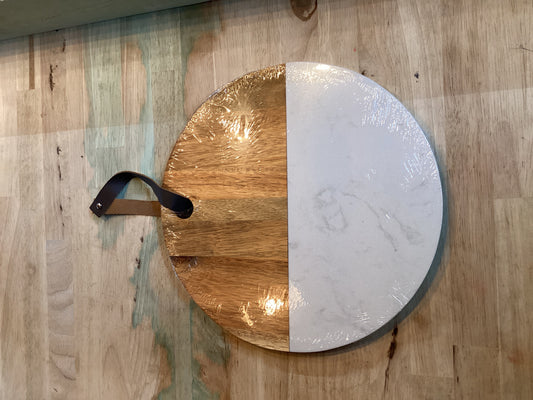 Marble & Acacia Board with leather