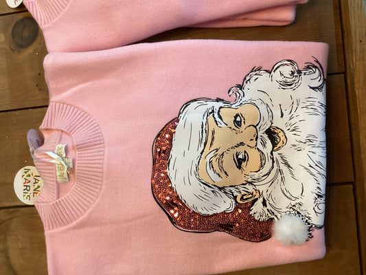 PINK SANTA SWEATER