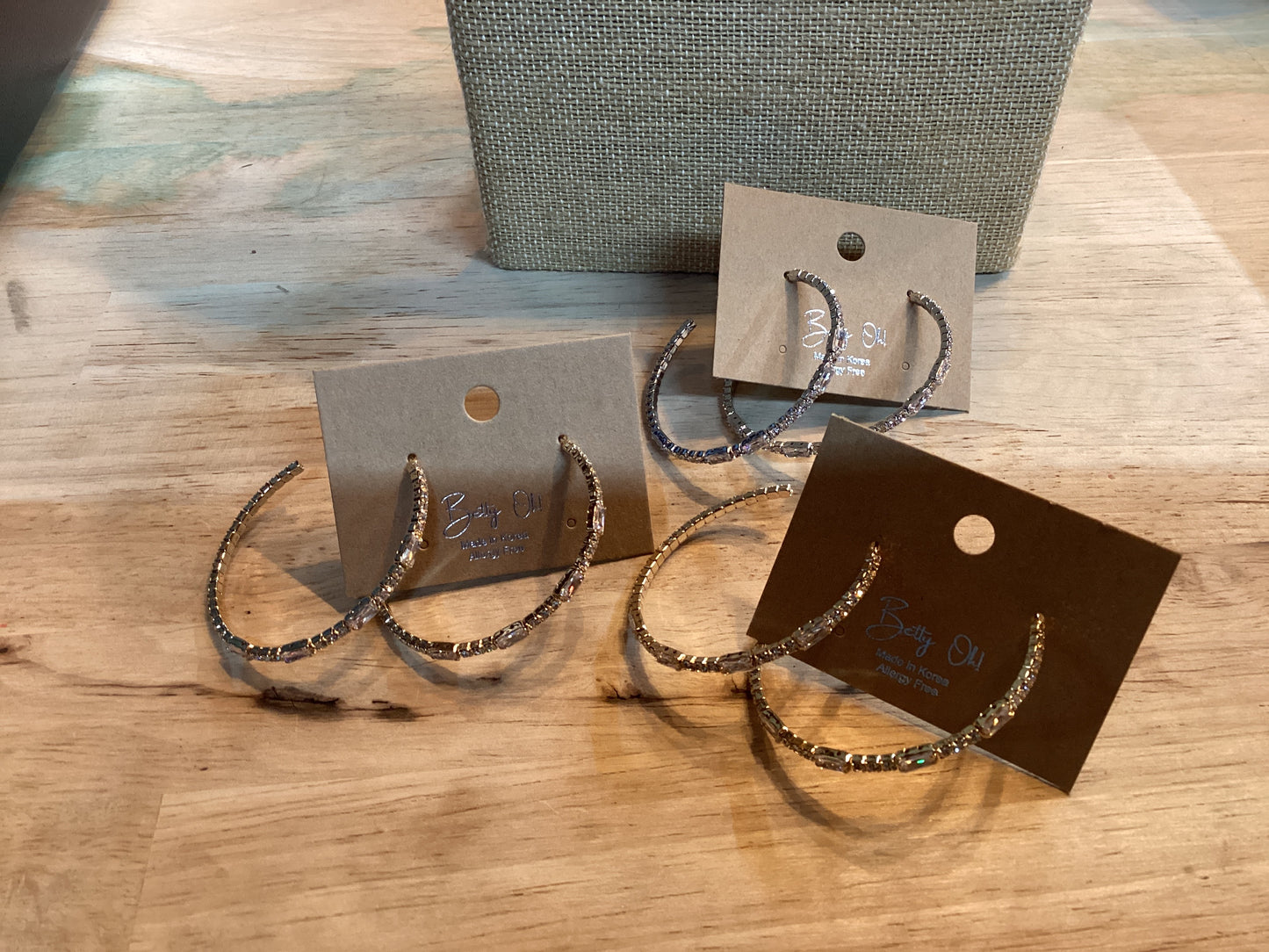 Oh Betty! Gemstone Hoop earrings