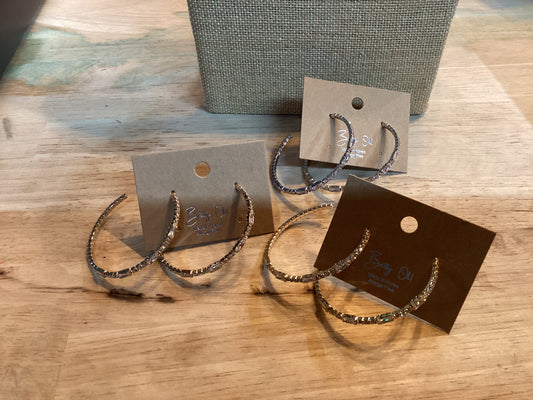 Oh Betty! Gemstone Hoop earrings