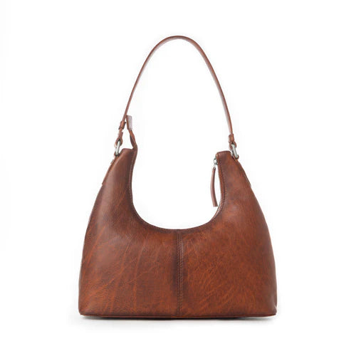 Zidana Winchester Loop Veg Tanned Leather Shoulder Bag in Maple Glaze by MYRA