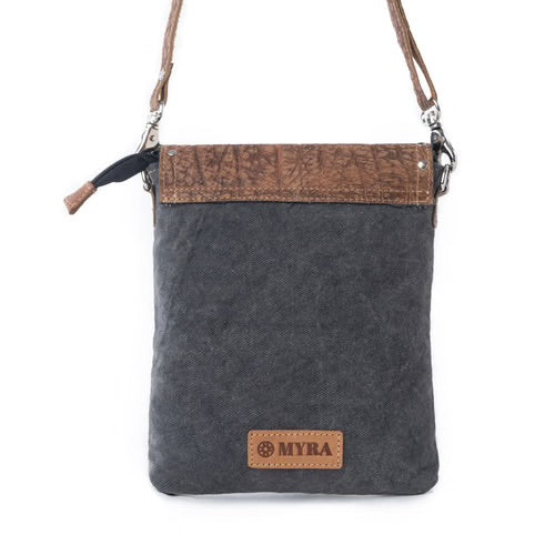 Rustler Bend Canvas & Hairon Bag in Brindle Chestnut by MYRA