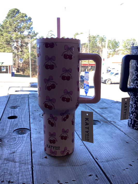 Cherry Bow 38 Oz Tumbler
