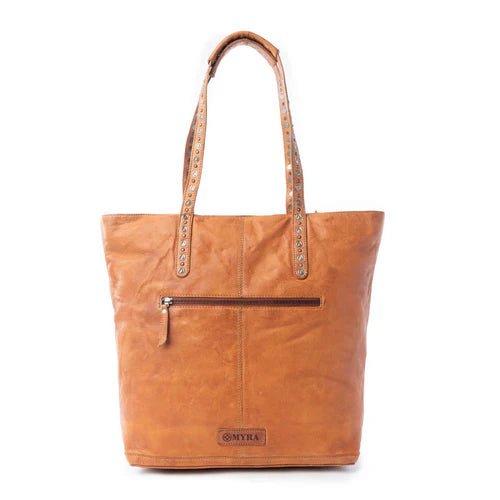 Sierra Crest Leather Bag in Antique Gold by MYRA
