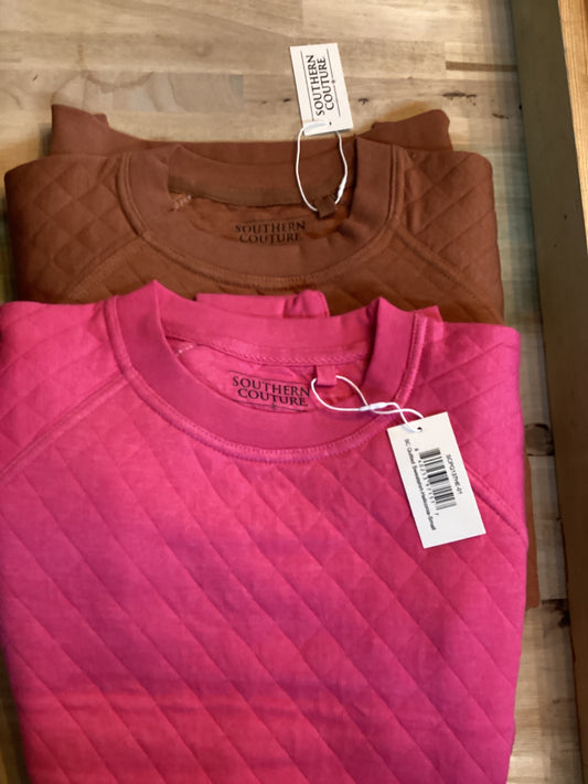 SC BROWN/PINK QUILTED SWEATSHIRT