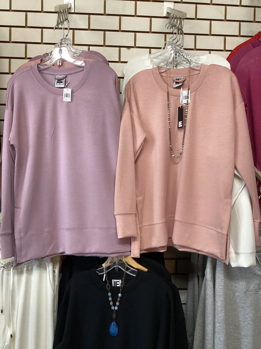 MODAL SPANDEX HIGH LOW CREWNECK