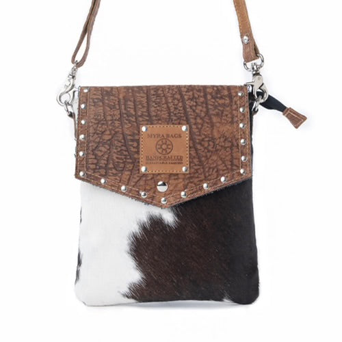 Rustler Bend Canvas & Hairon Bag in Brindle Chestnut by MYRA