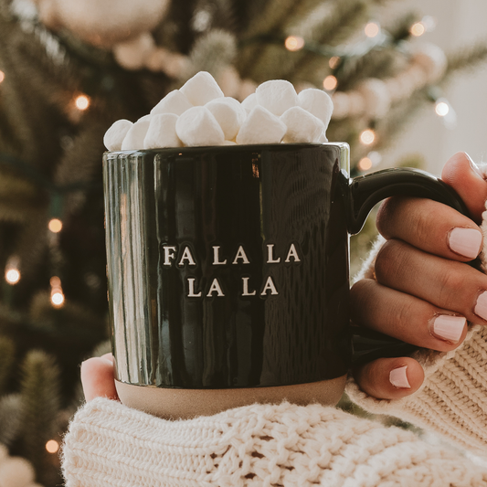 Sweet Water Decor - Fa La La Stoneware Coffee Mug - Christmas Decor & Gifts