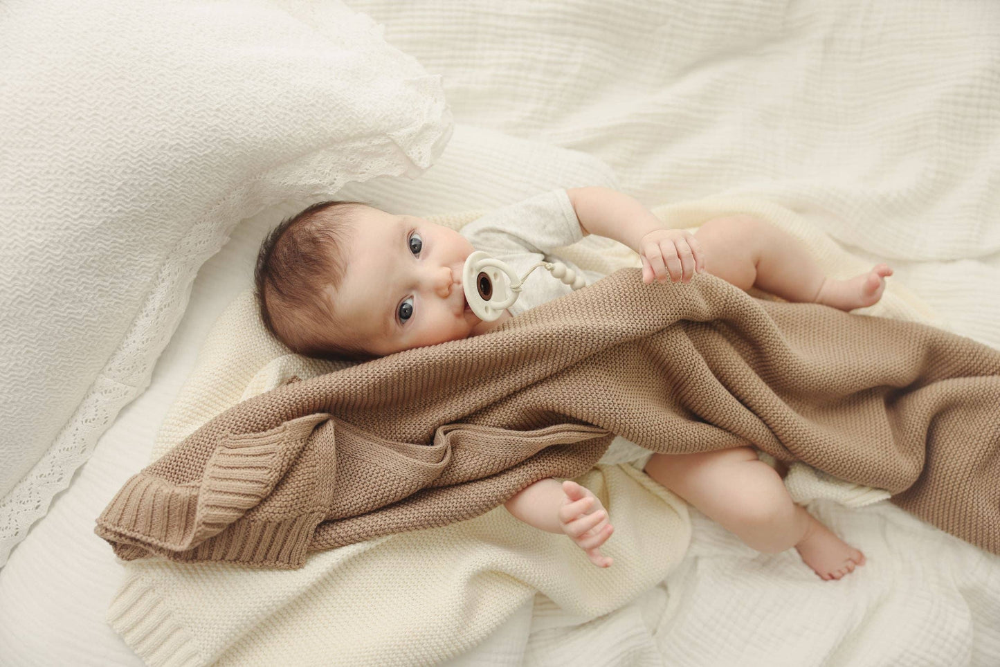 Bleu La La - 100% Organic Luxury Cotton Swaddle Receiving Baby Blanket