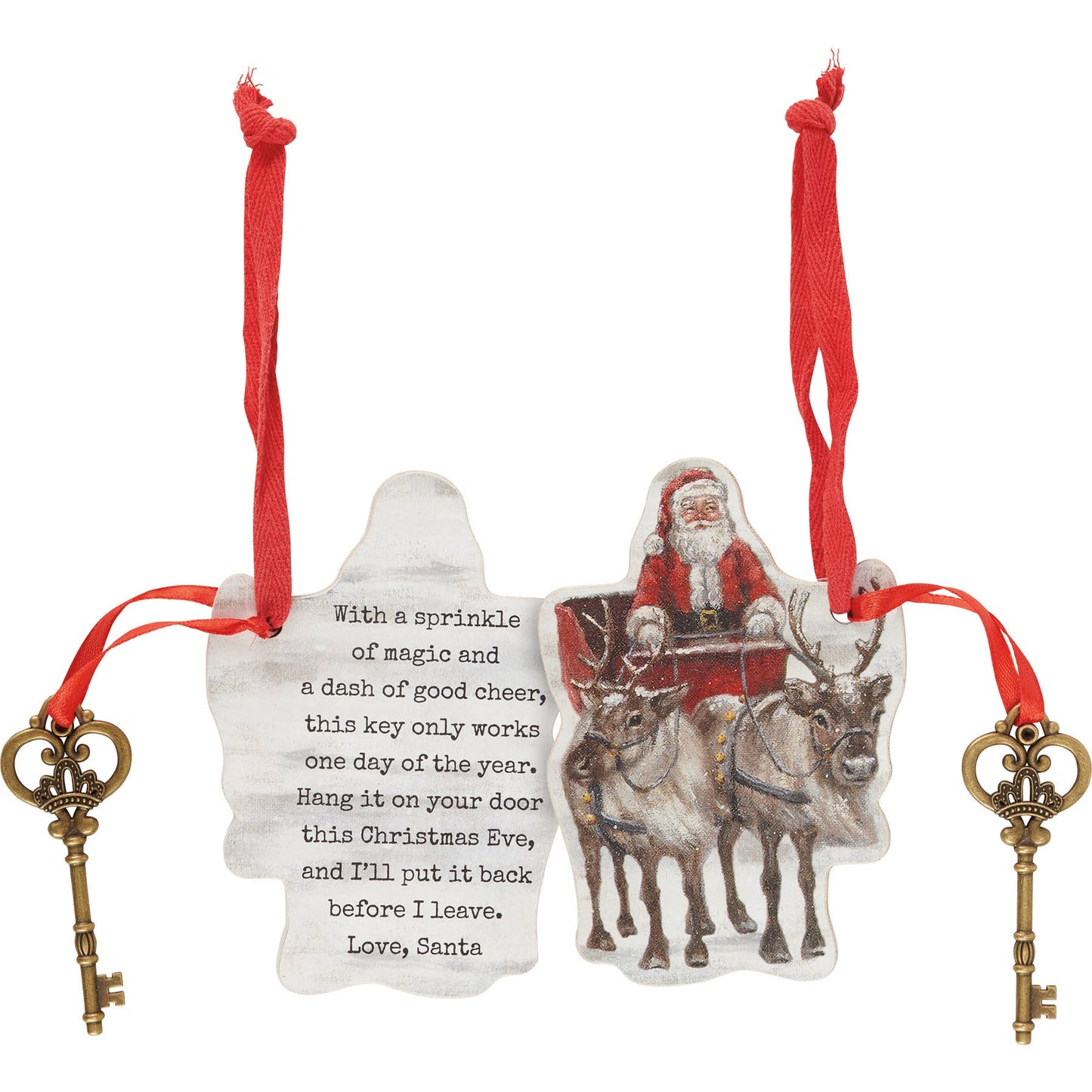 Primitives by Kathy - Santa's Sleigh Key Ornament
