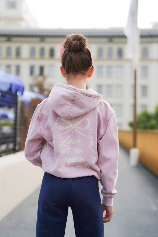 Port 213 - Kids Love People Hoodie-Washed Pink-Girls