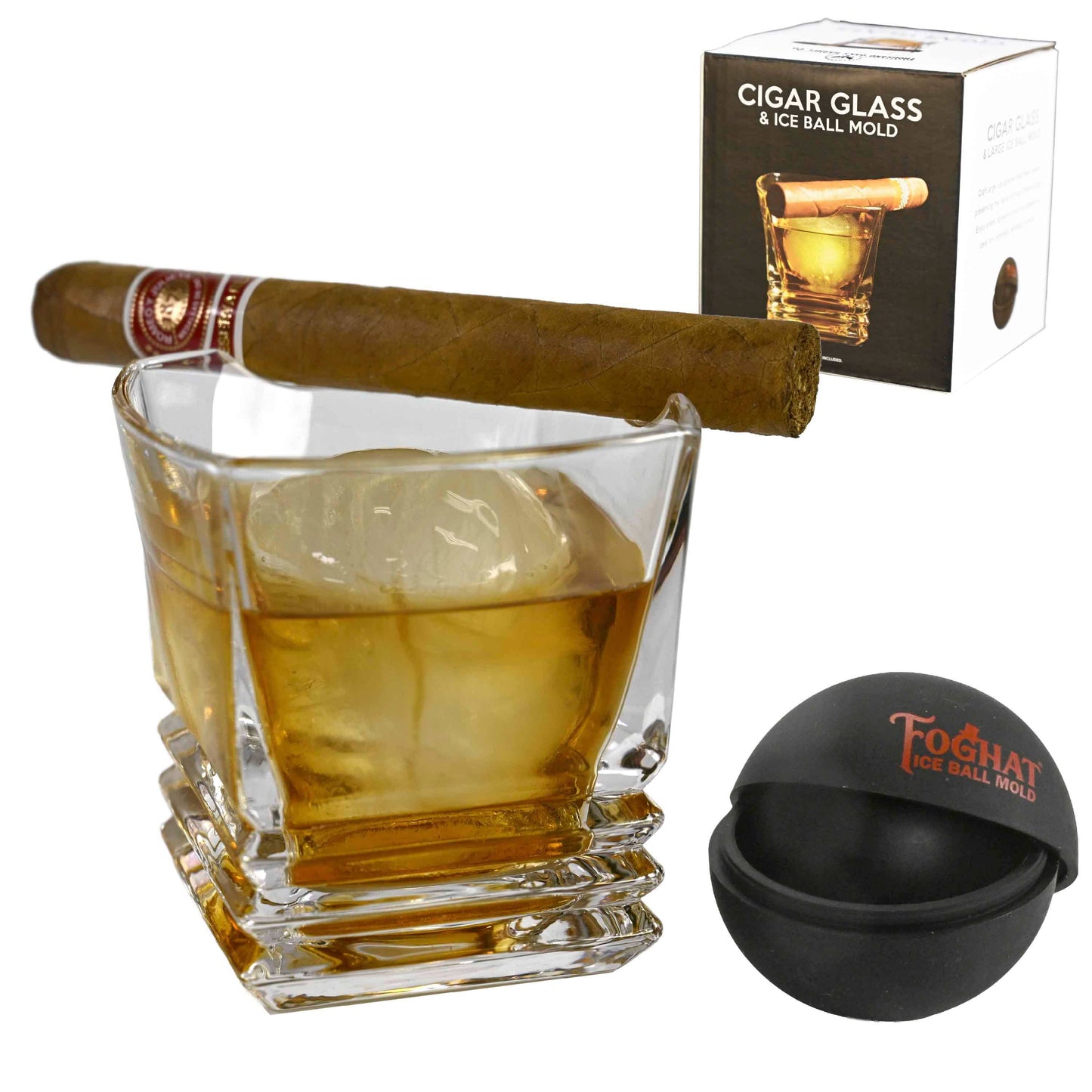 ThousandOaksBarrelCo. - Cigar Glass with Ice Ball Mold