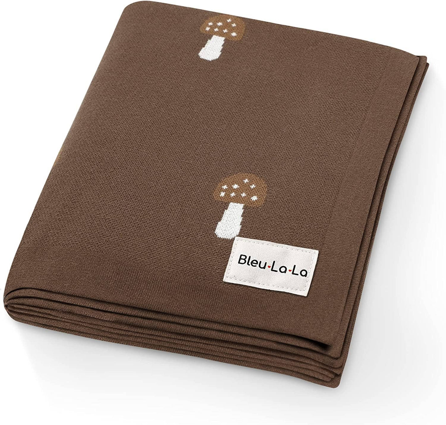 Bleu La La - 100% Luxury Cotton Swaddle Receiving Baby Blanket - Mushroom