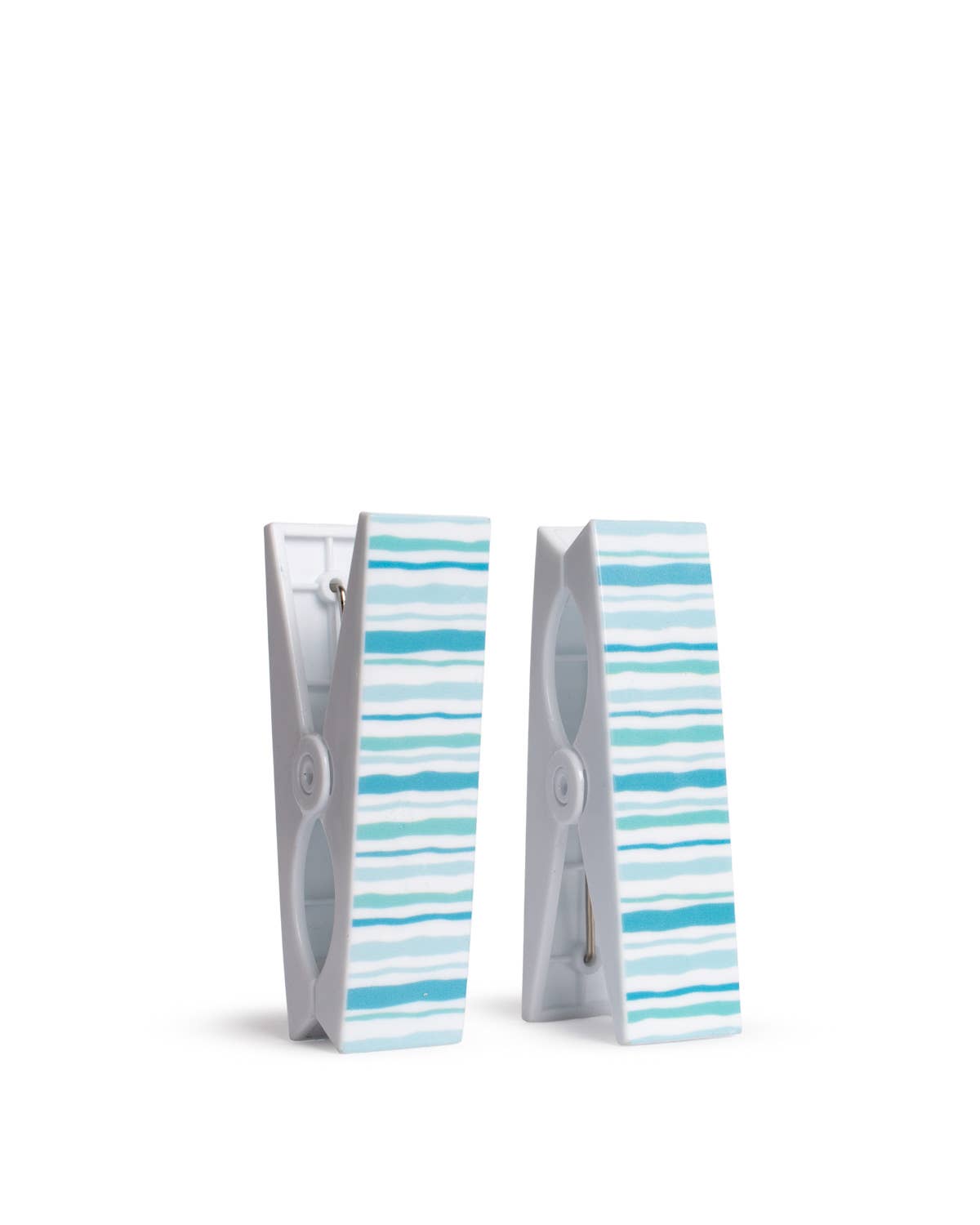 The Royal Standard - Spyglass Stripe Beach Towel Clips   White/Blue   1.5x4.5   Set of 2