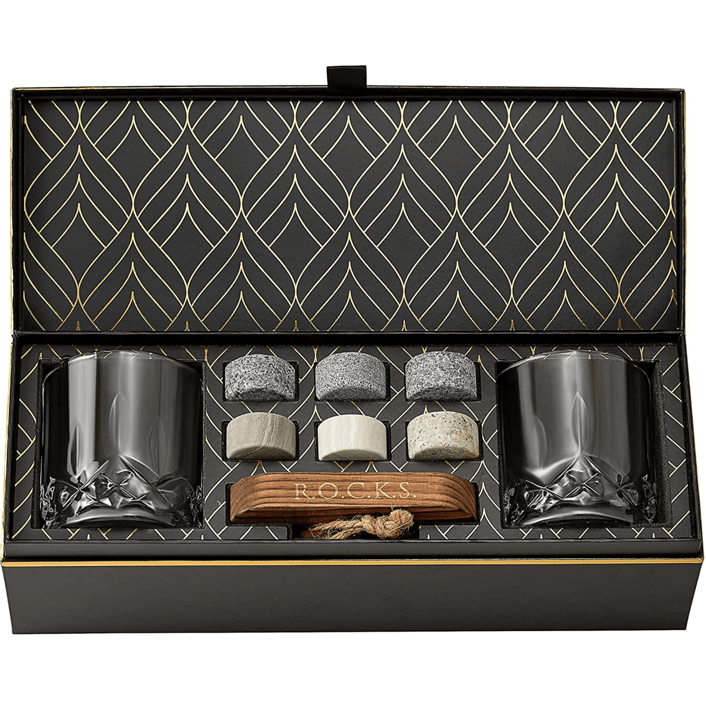 ROCKS Whiskey Chilling Stones - The Connoisseur's Set - Signature Whiskey Glass Edition