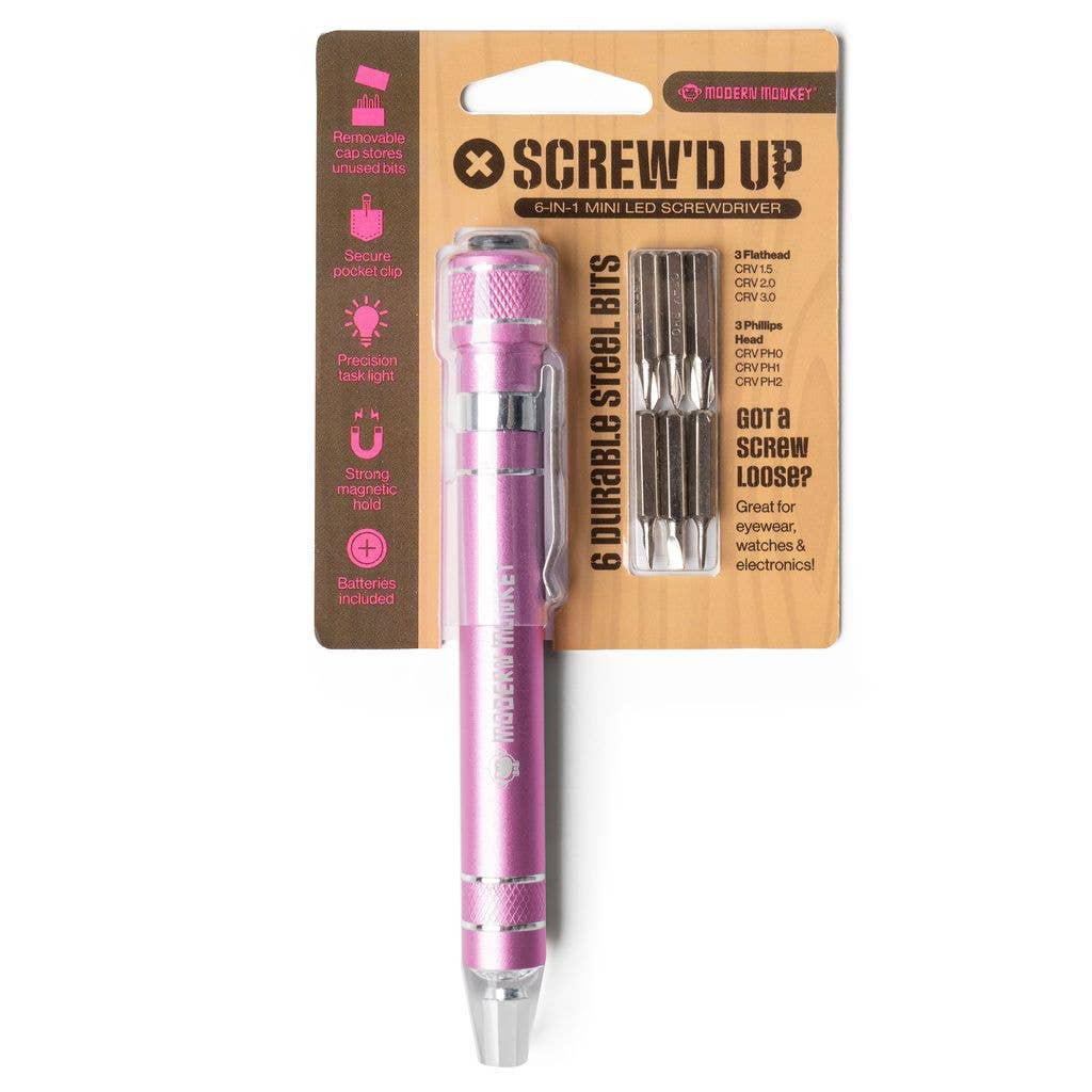 DM Merchandising -  Modern Monkey® Screw’d Up 6-in-1 Mini LED Screwdriver
