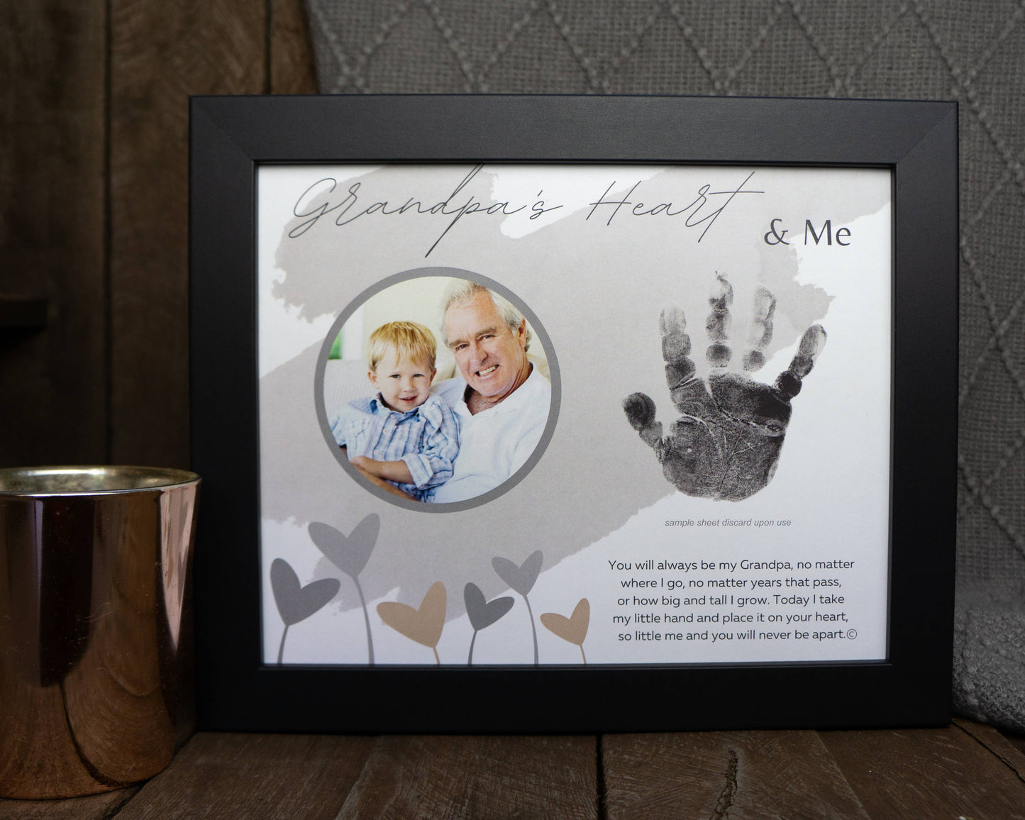 Grandpa Handprint Keepsake Frame: Heart and Me 4383