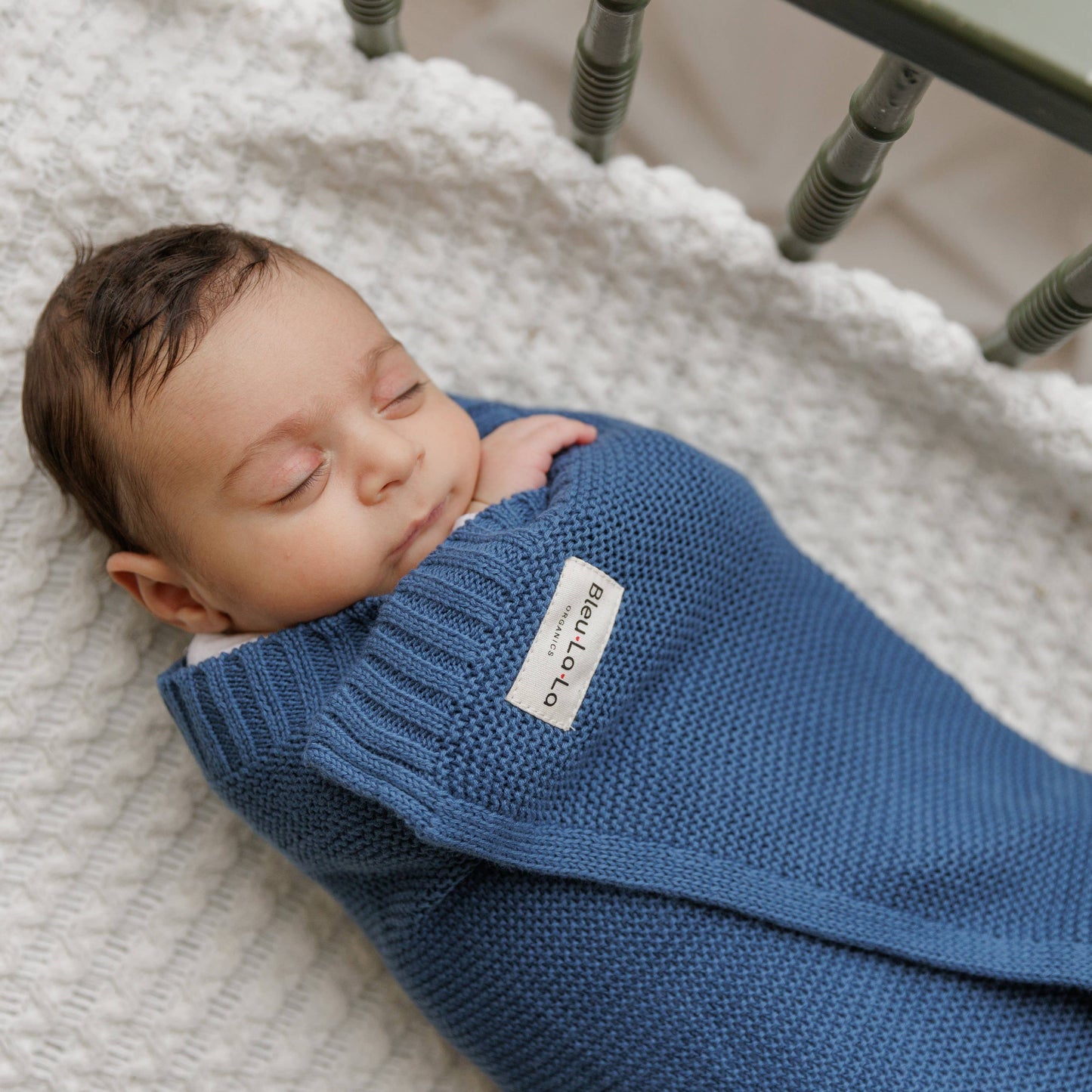 Bleu La La - 100% Organic Luxury Cotton Swaddle Receiving Baby Blanket
