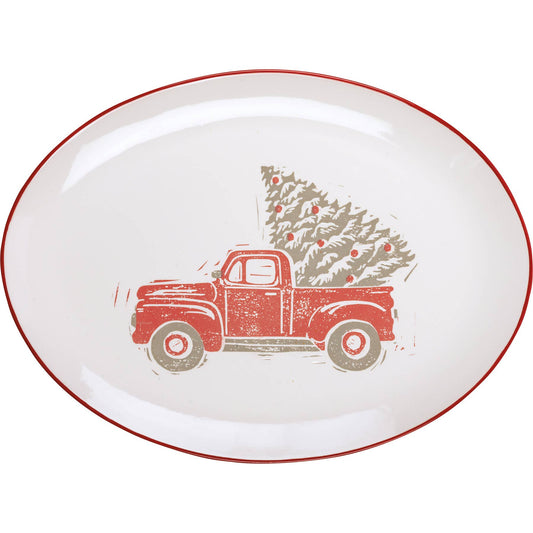 Primitives by Kathy - Red Truck Platter