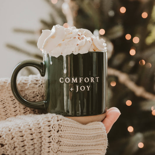 Sweet Water Decor - Comfort and Joy Stoneware Coffee Mug - Christmas Decor