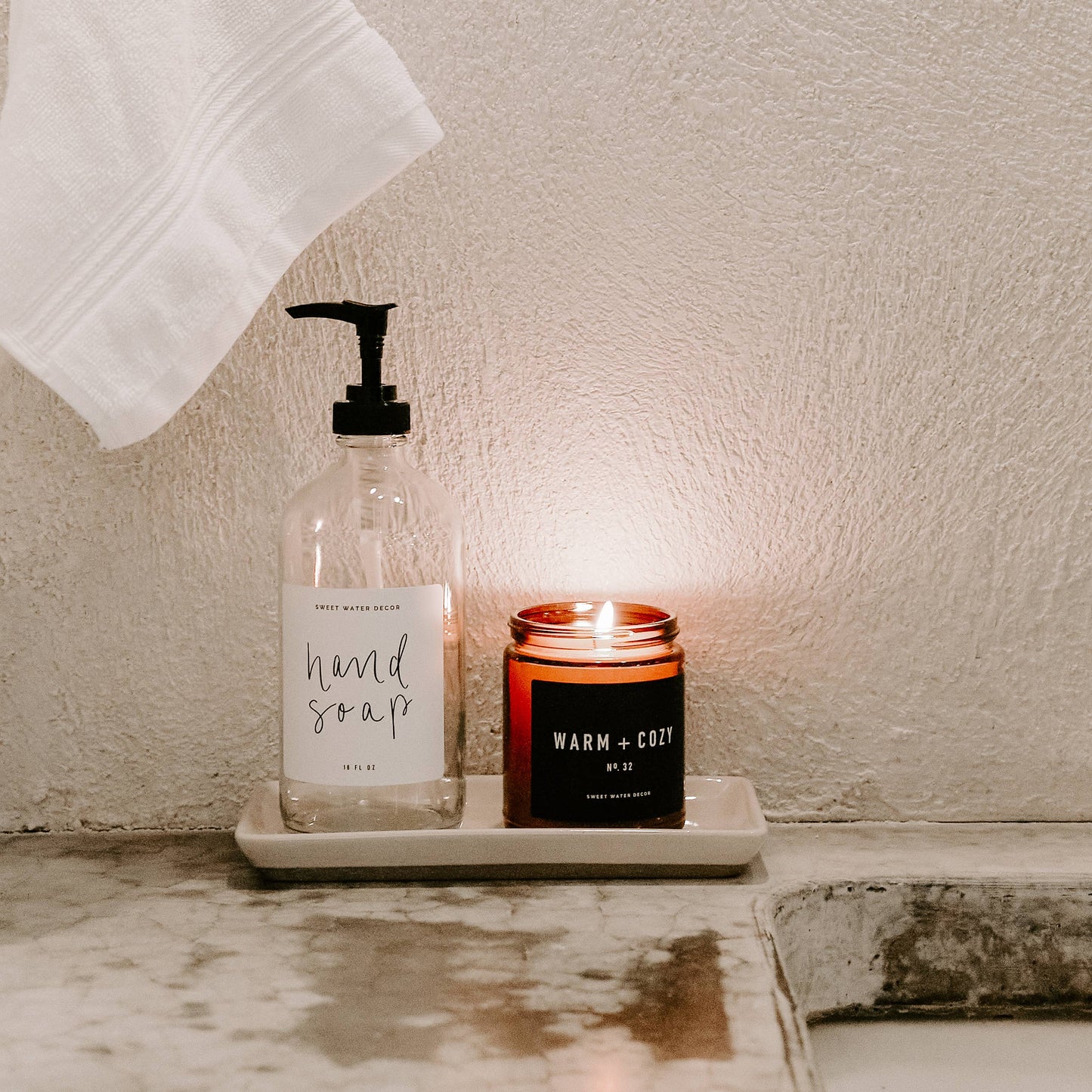 Sweet Water Decor - Cream Stoneware Tray - Home Decor & Gifts