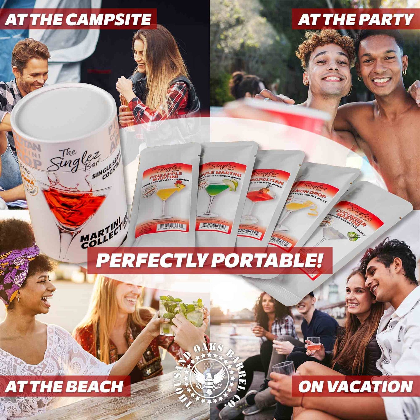 ThousandOaksBarrelCo. - Singlez Bar Martini Collection- 5-Pack Single Serve Mixers