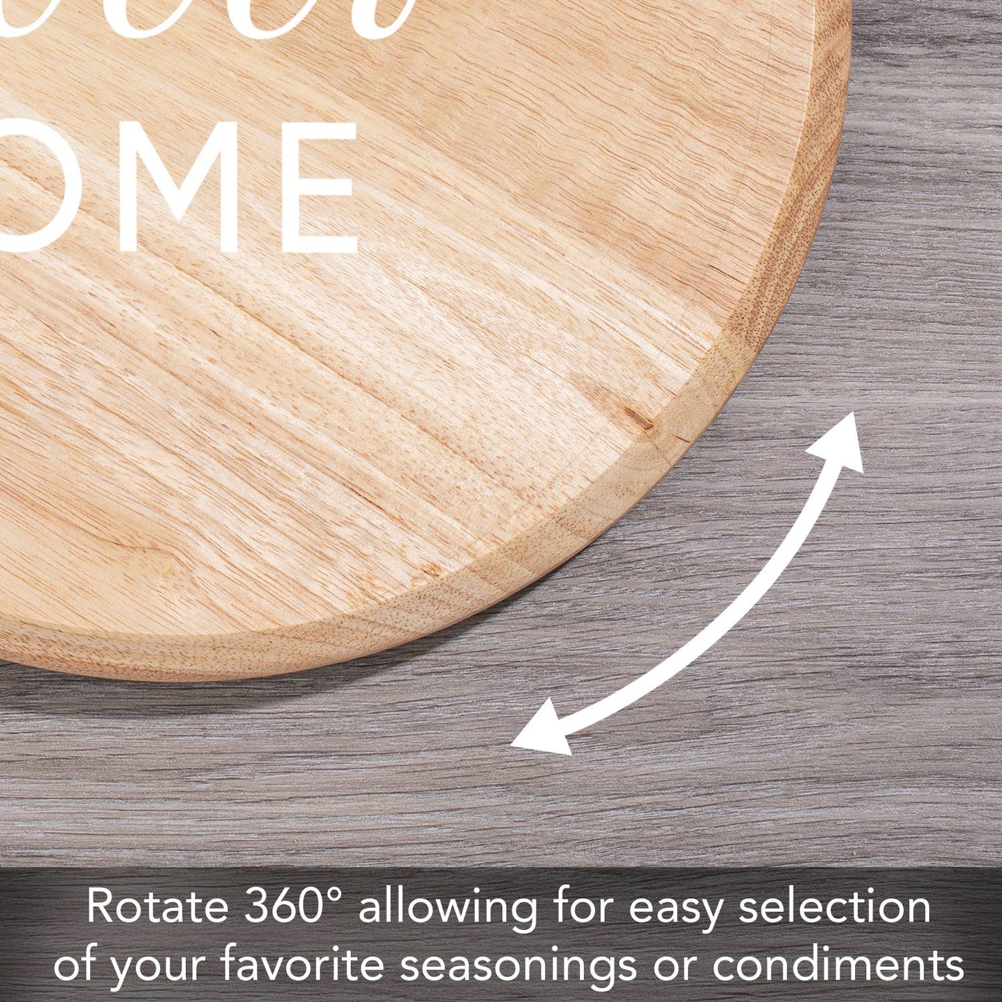 CounterArt/Highland Home/Thirstystone - "Home Sweet Home" Rubber Wood Lazy Susan Turntable 14"
