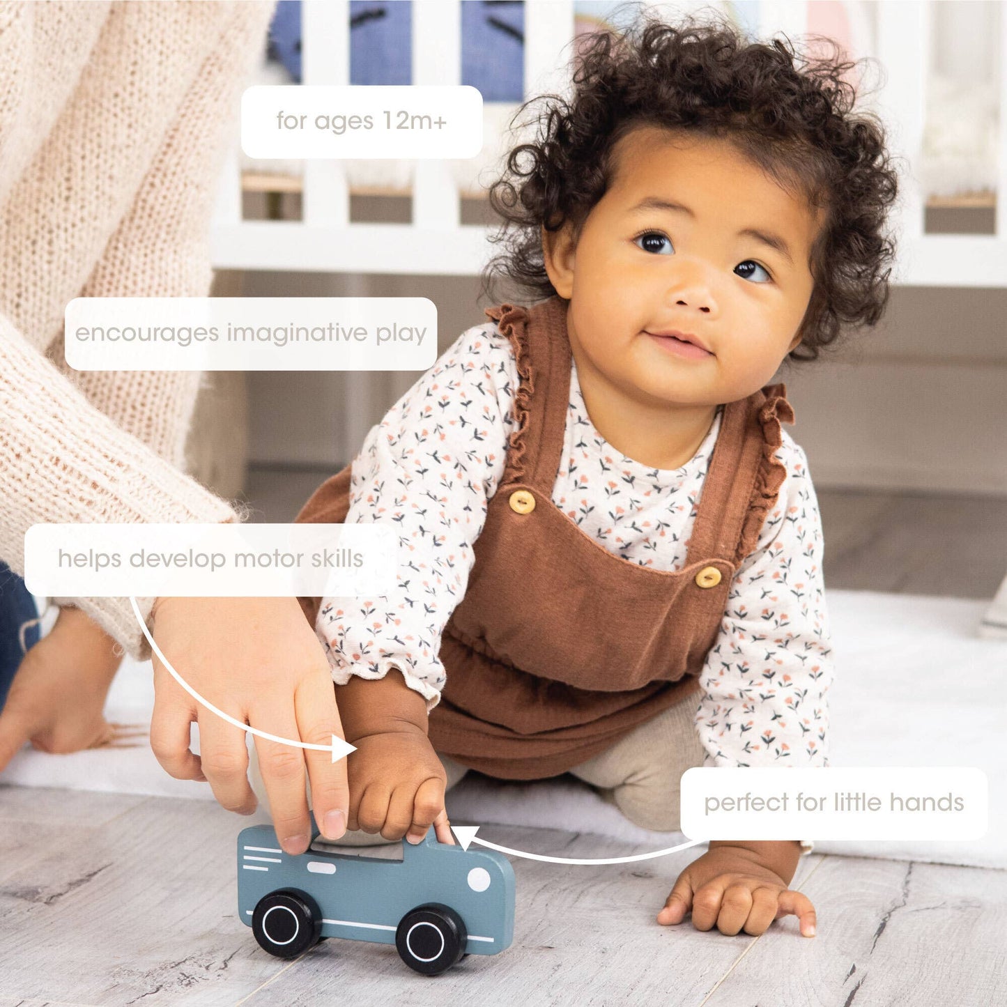 Pearhead - Wooden Toy Car, Baby & Toddler Toy Nursery Decor