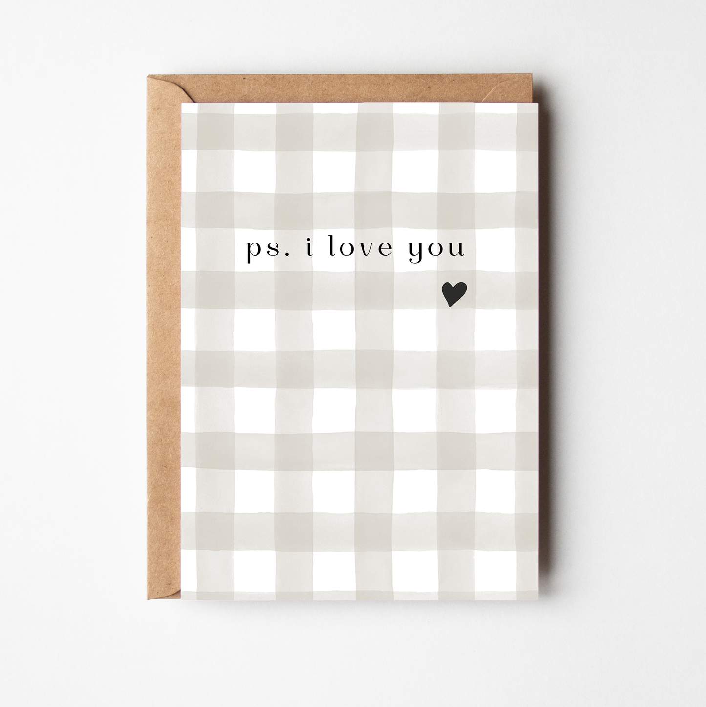 Porter Lane Home - PS I Love You Plaid Greeting Card