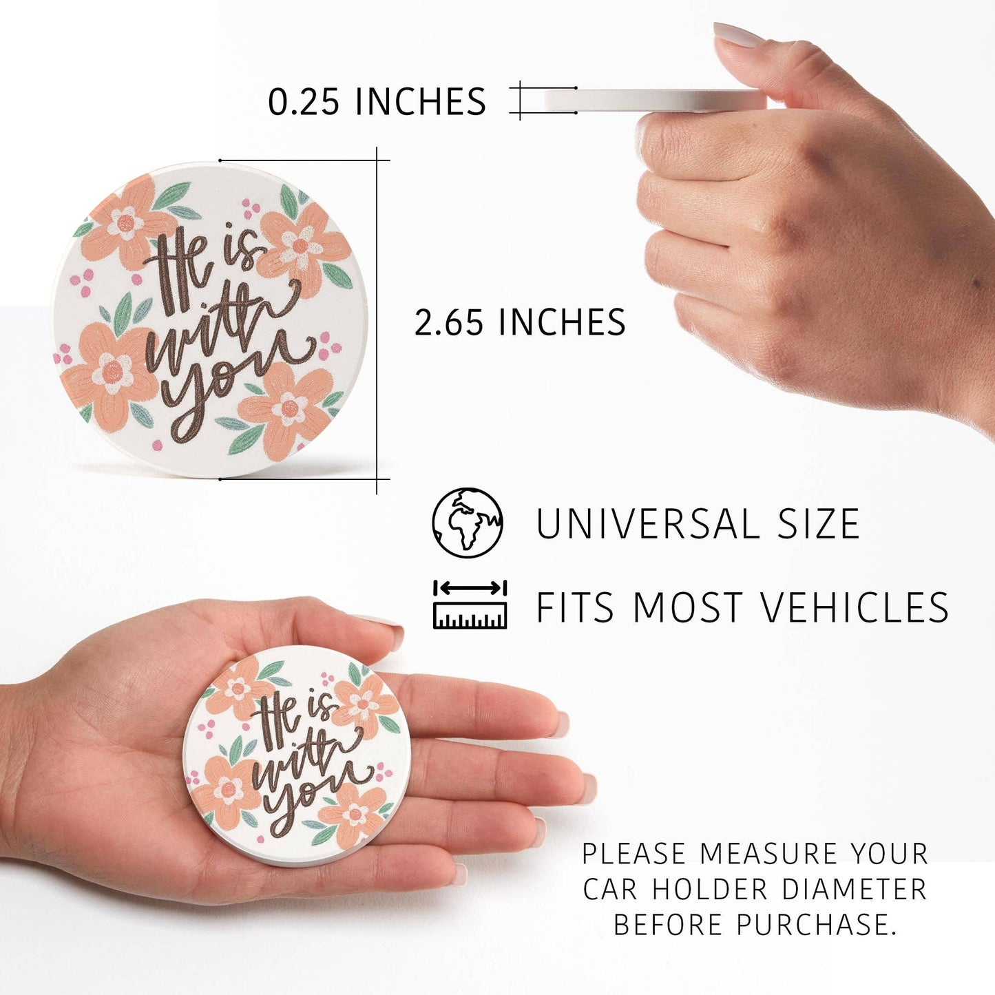 Clairmont & Co - Car Coaster 2-Pack Kalia Lane-He Is With You