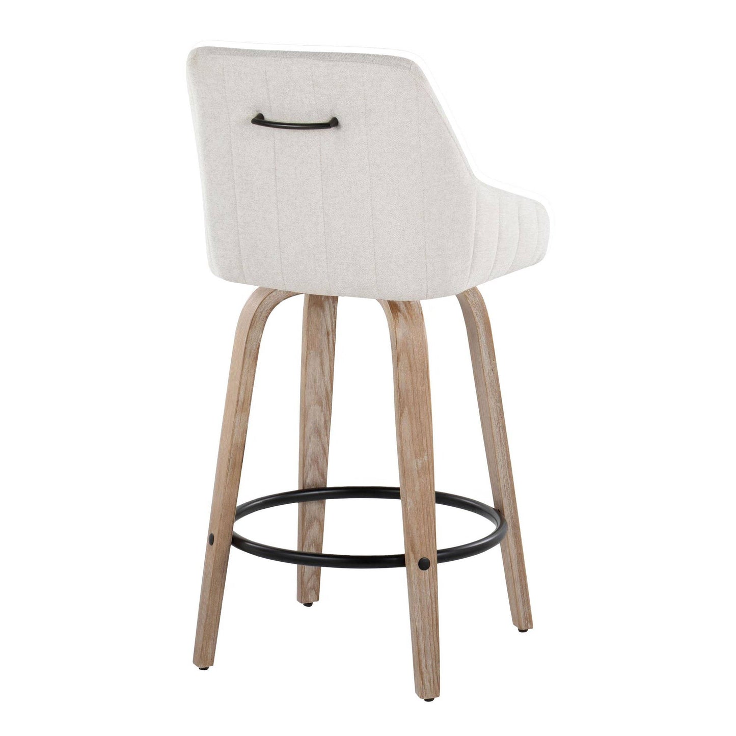 LumiSource and Grandview Gallery - Hannah 26" Fixed-Height Counter Stool WW - Set of 2