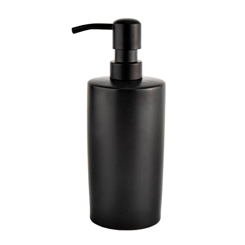 Sweet Water Decor - 15oz Black Stoneware Dish Soap Dispenser- Home Decor & Gifts