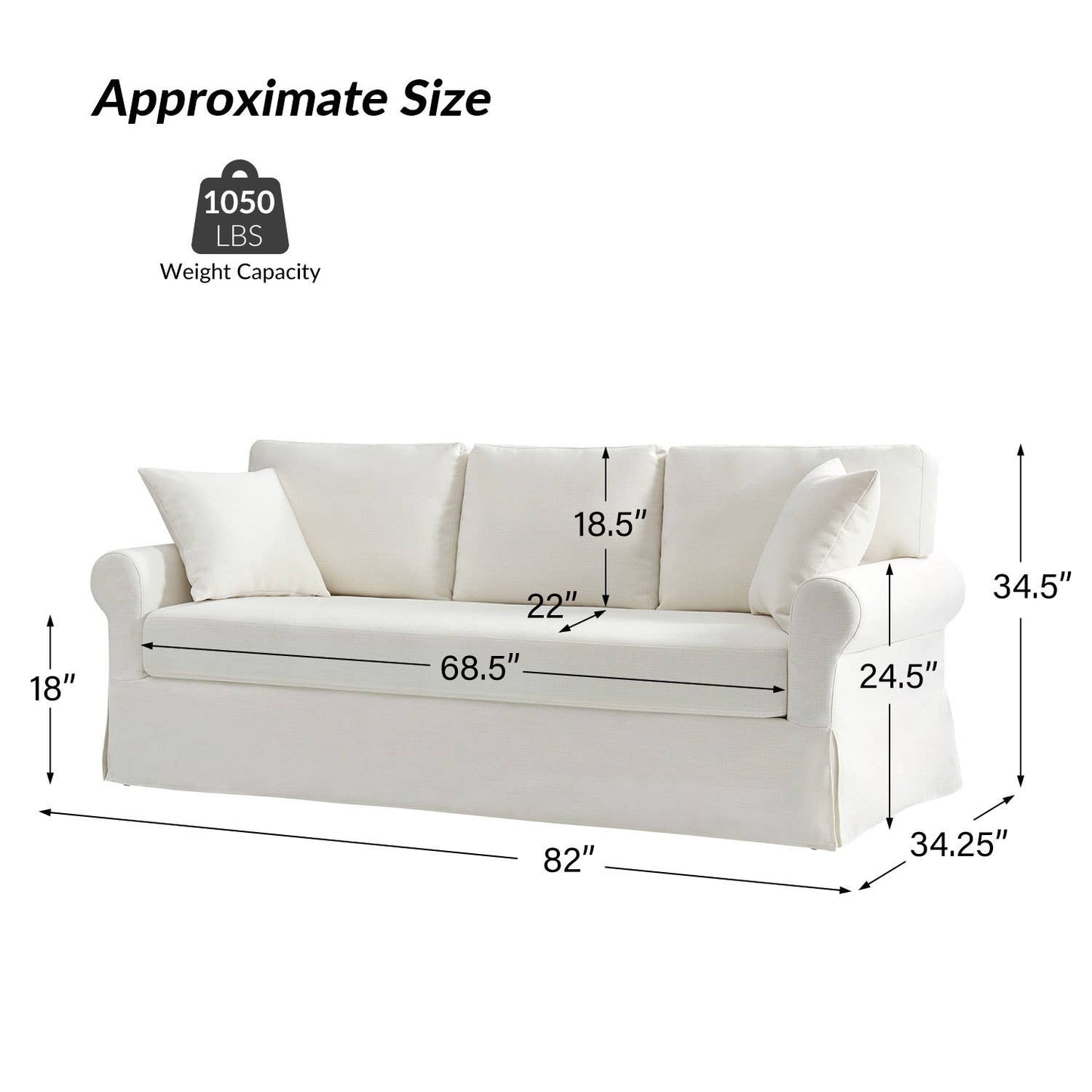 Karat Home - Enrico Slipcovered Sofa