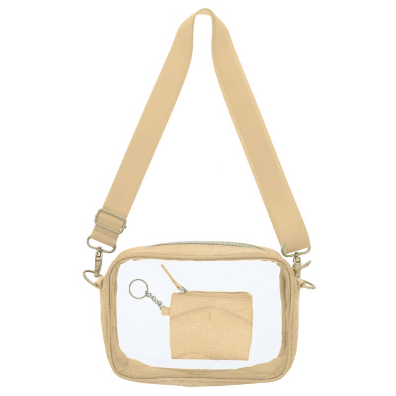 Jane Marie - Gold Clear Crossbody + Keychain Wallet