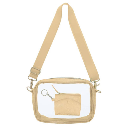 Jane Marie - Gold Clear Crossbody + Keychain Wallet