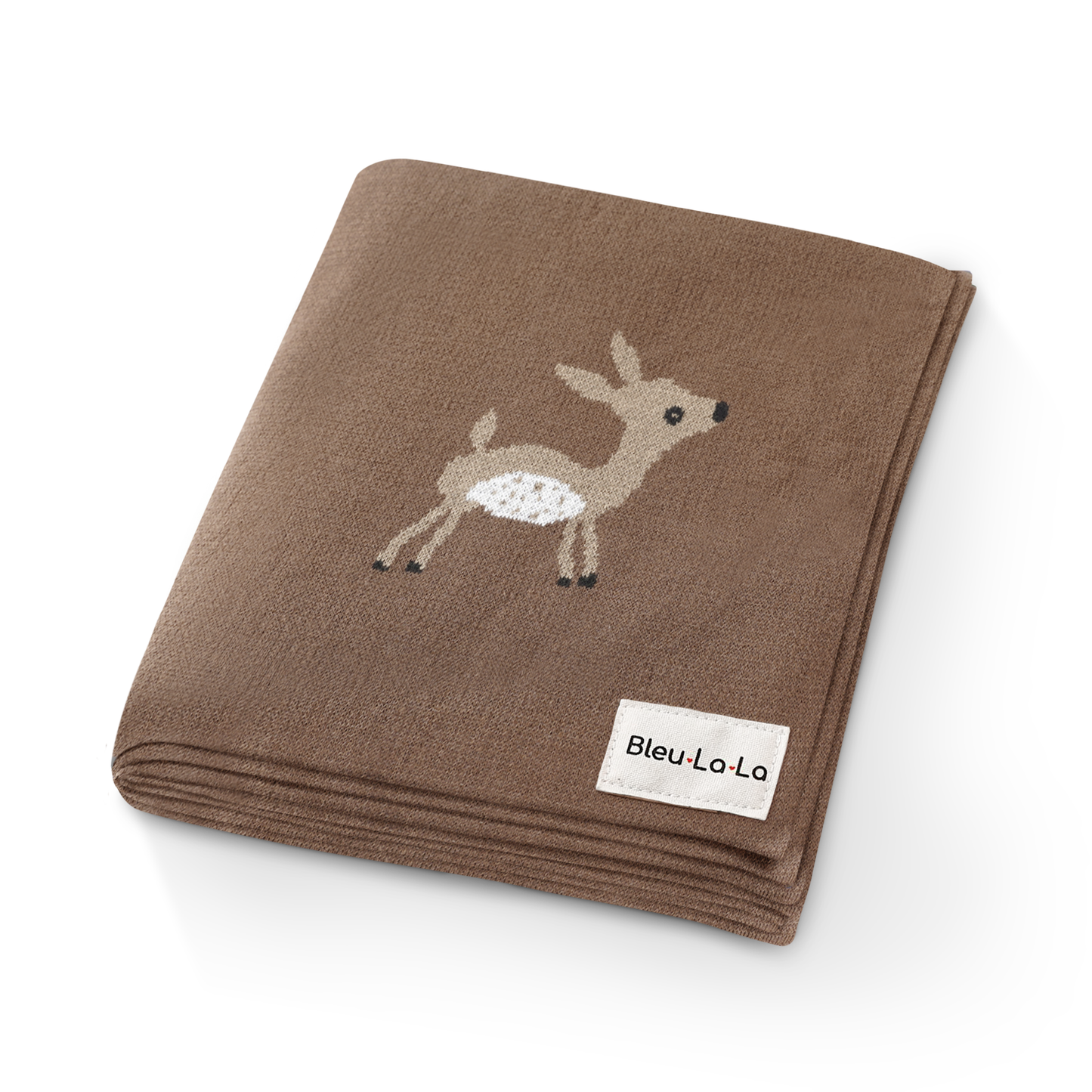 Bleu La La - 100% Luxury Cotton Receiving Swaddle Baby Blanket - Deer
