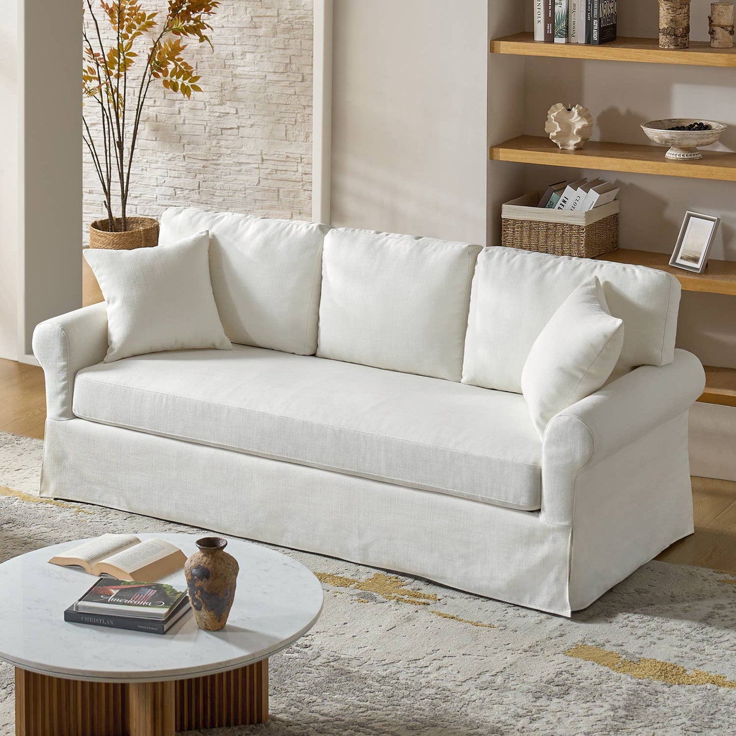 Karat Home - Enrico Slipcovered Sofa