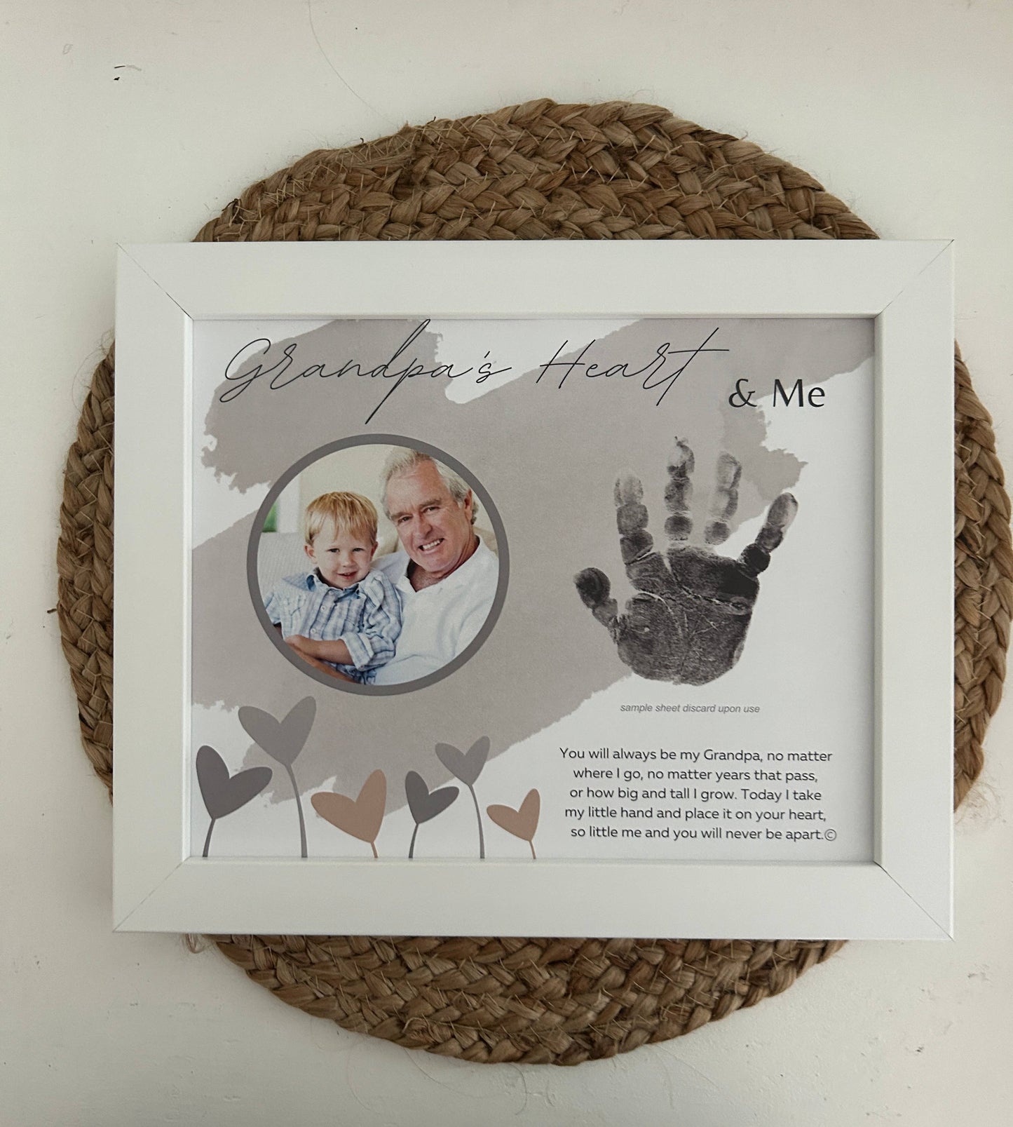 Grandpa Handprint Keepsake Frame: Heart and Me 4383