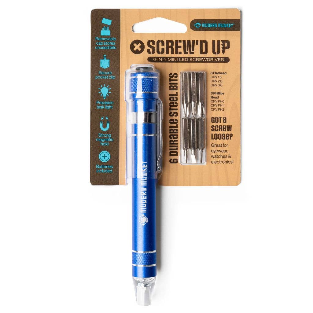 DM Merchandising -  Modern Monkey® Screw’d Up 6-in-1 Mini LED Screwdriver