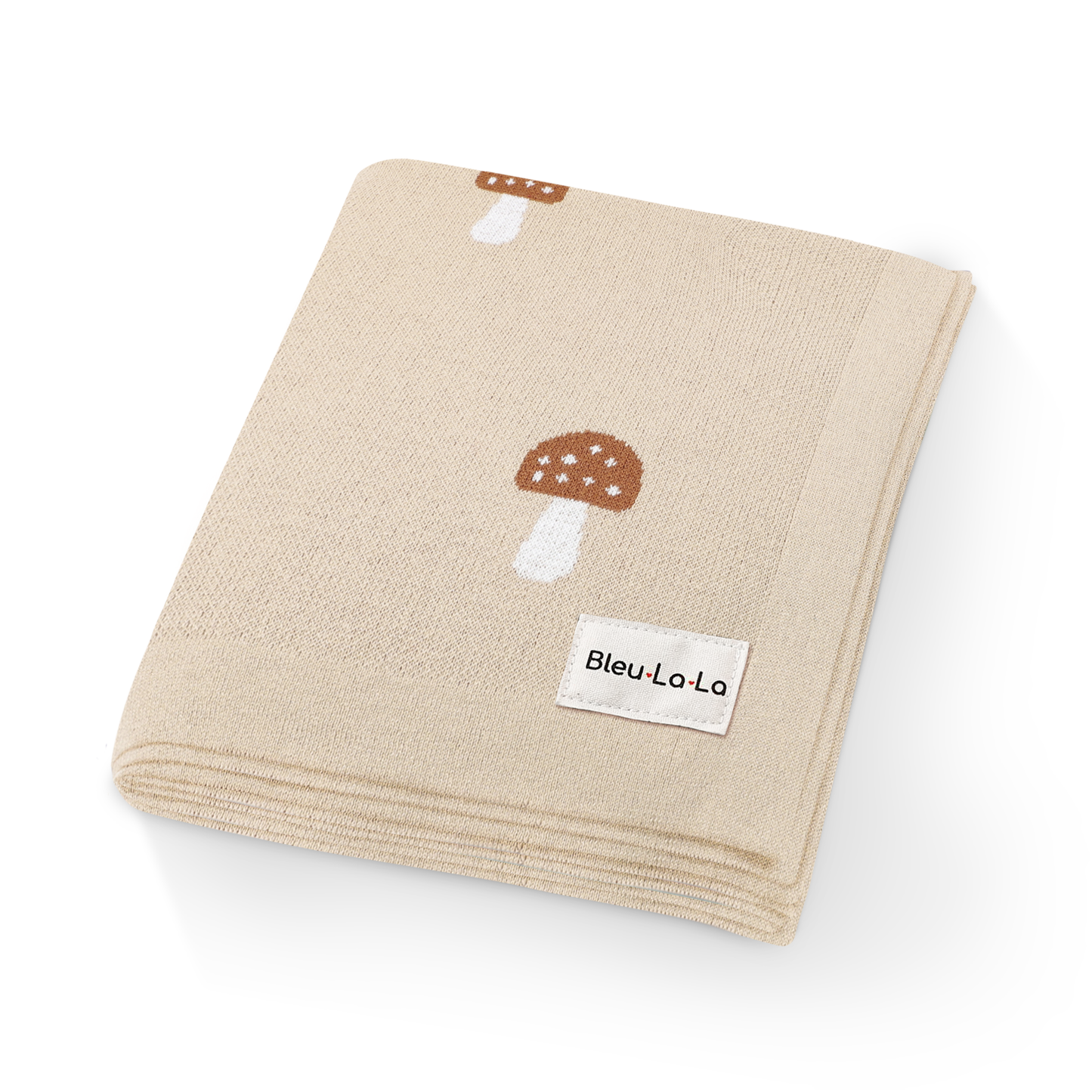 Bleu La La - 100% Luxury Cotton Swaddle Receiving Baby Blanket - Mushroom