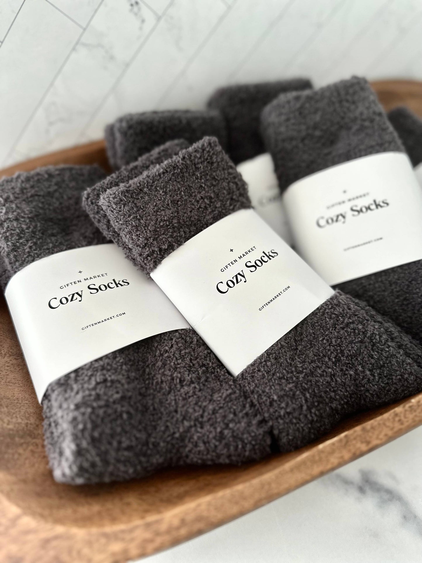 Giften Market - Cozy Cloud Socks - Charcoal - Warm & Soft - Winter Gift