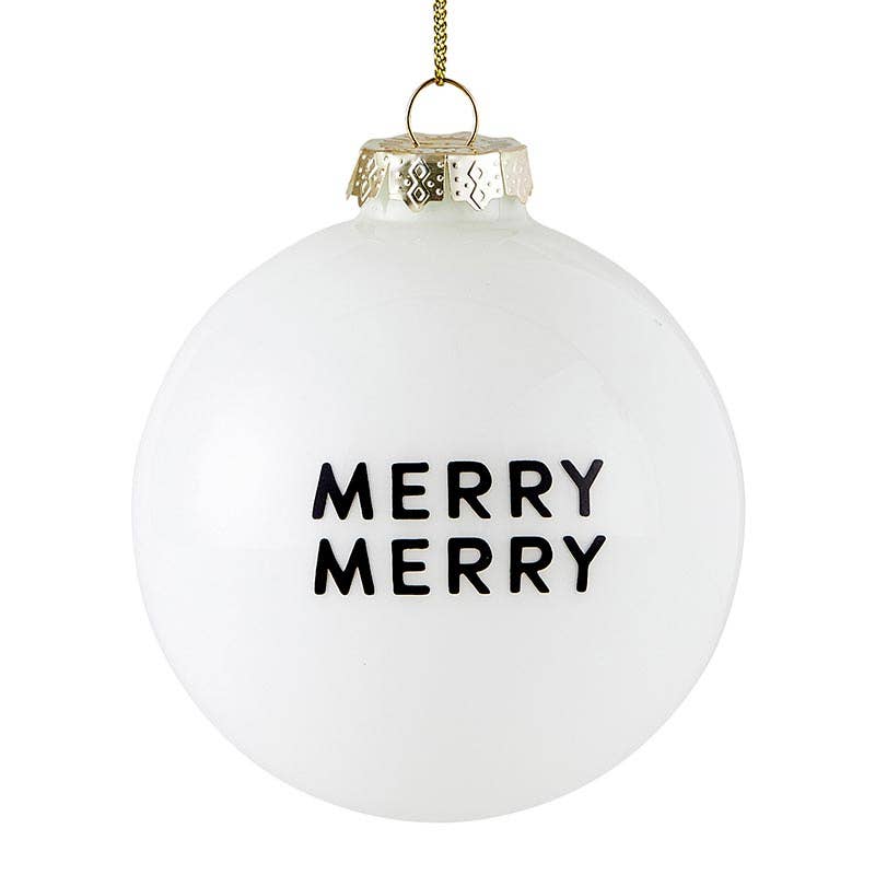 Santa Barbara Design Studio by Creative Brands - Glass Ornament Set - Merry Merry + Tree - Set of 2