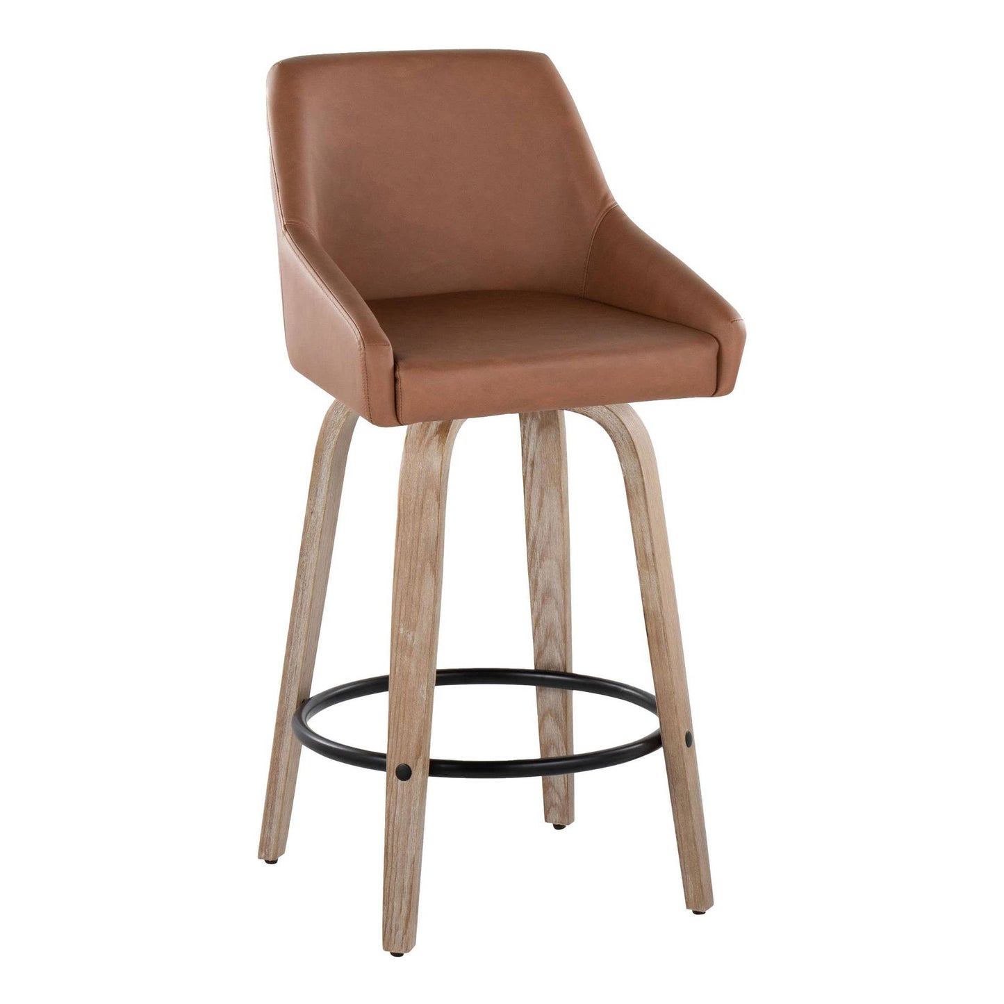 LumiSource and Grandview Gallery - Hannah 26" Fixed-Height Counter Stool WW - Set of 2