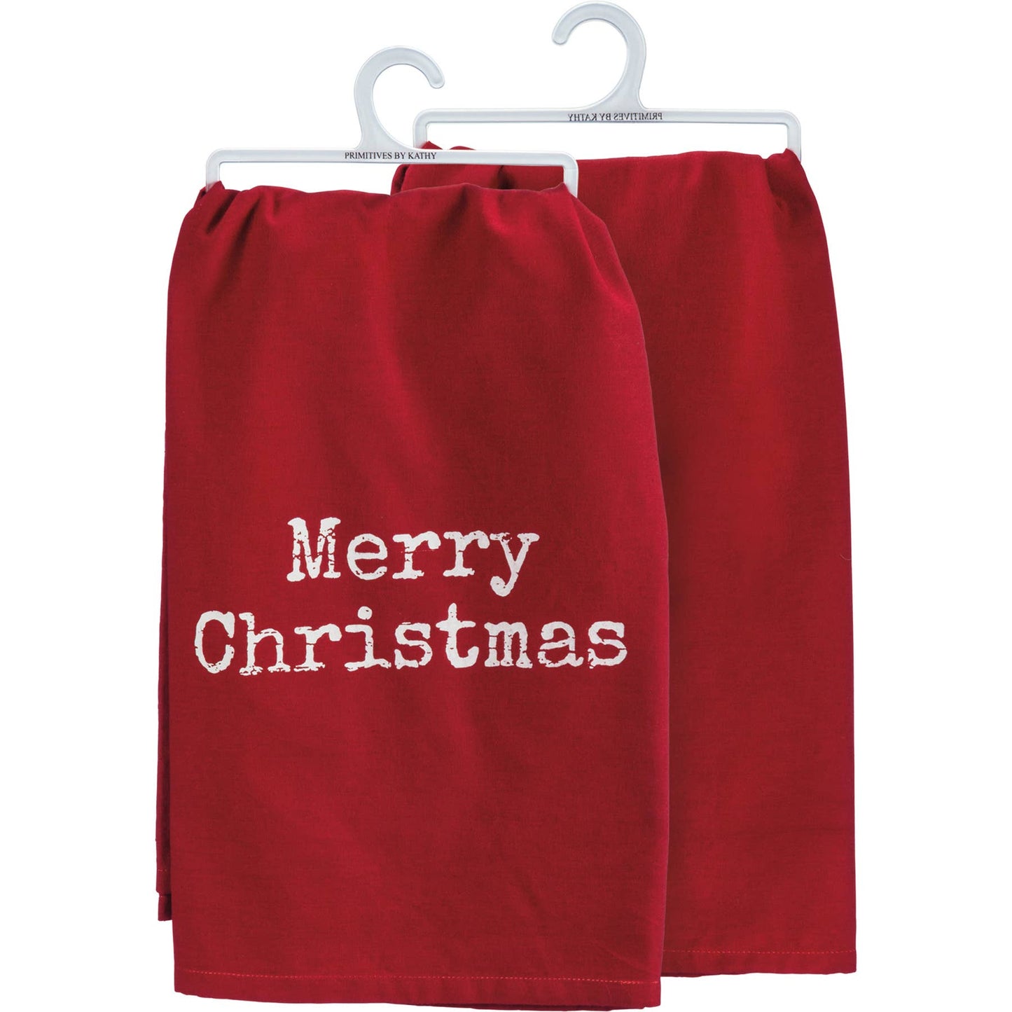 Primitives by Kathy - Red Merry Christmas Rustic Kitchen Towel