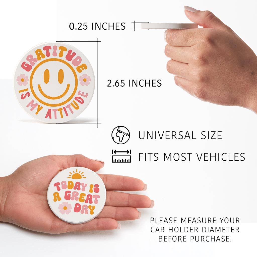 Clairmont & Co - Car Coaster Pack, Teenage Girl Gift, Happy, Bright and Fun
