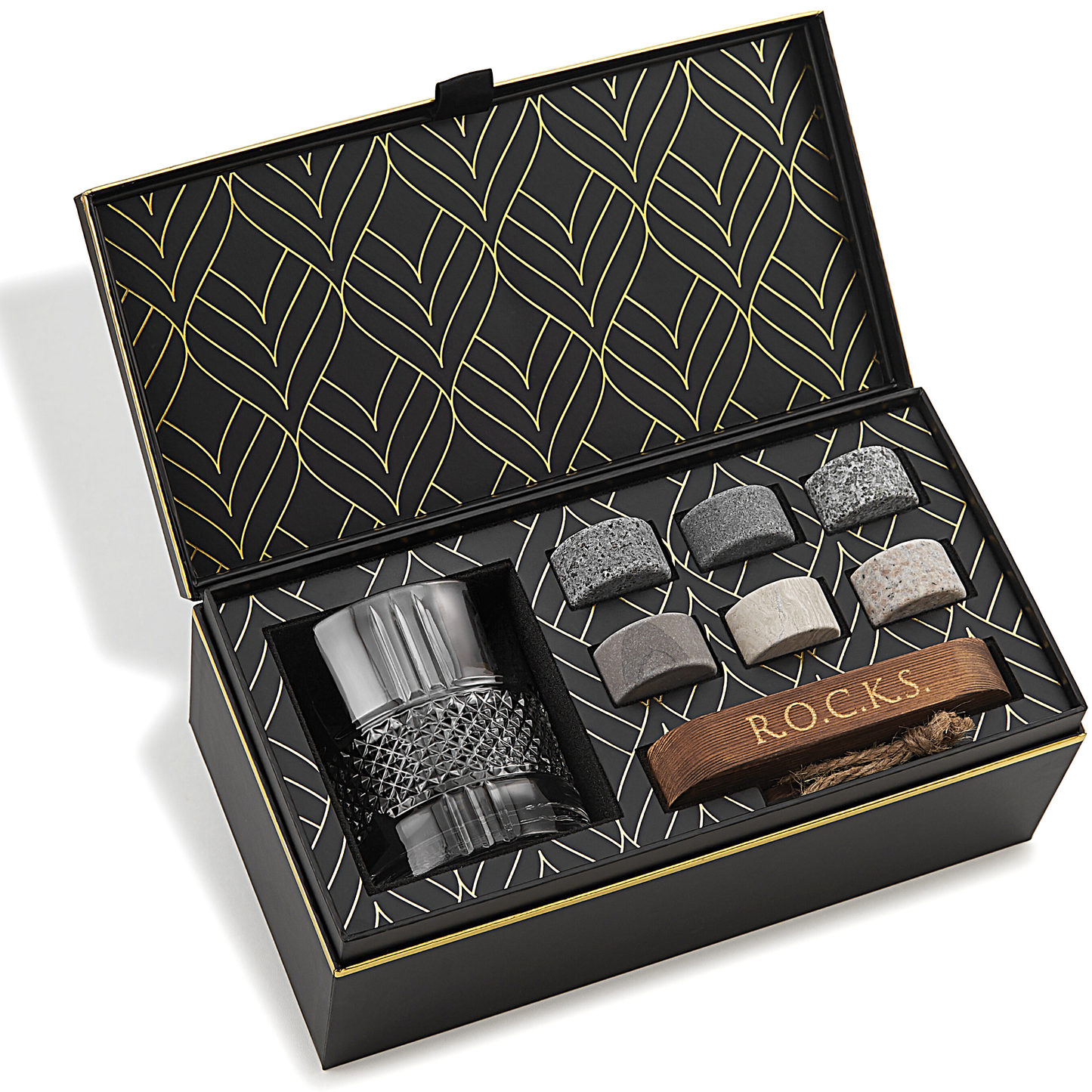 ROCKS Whiskey Chilling Stones - The Connoisseur's Set - Reserve Whiskey Glass Edition