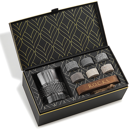ROCKS Whiskey Chilling Stones - The Connoisseur's Set - Reserve Whiskey Glass Edition