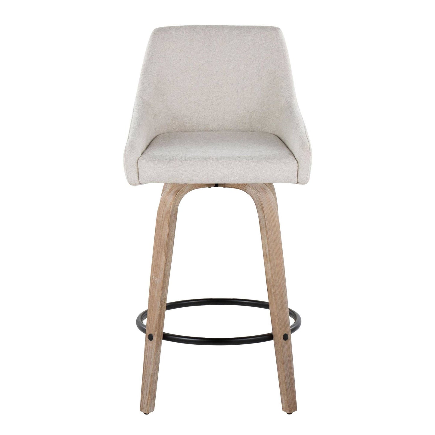 LumiSource and Grandview Gallery - Hannah 26" Fixed-Height Counter Stool WW - Set of 2