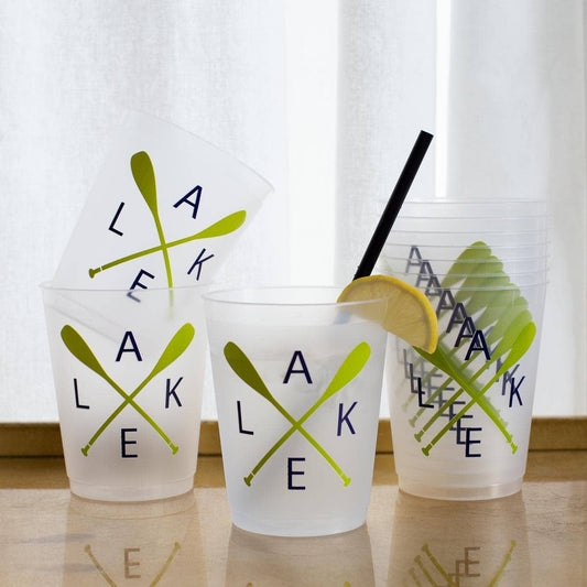 The Royal Standard - Lake Party Cups   Frosted/Navy/Lime   16oz   Set of 10